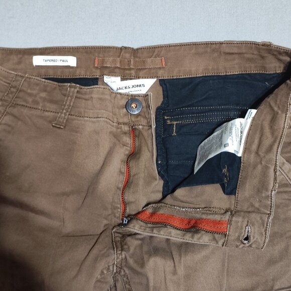 Jack & Jones Paul Cargo Pants men;s size 32 brown colour Tapered fit side pocket - Picture 11 of 16